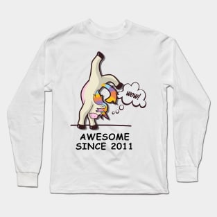 Kids Birthday Shirt | Unicorn Handstand Gift Contortionist Long Sleeve T-Shirt